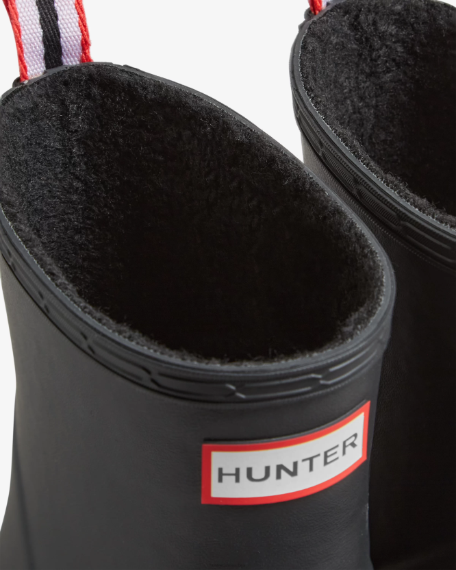 Hunter играјте веганске изоловане кратке чизме за кишу BLT0513 црн