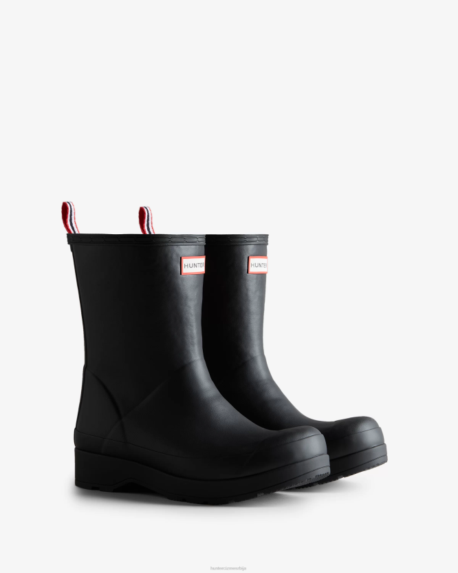 Hunter играјте веганске изоловане кишне чизме средње висине BLT0514 црн