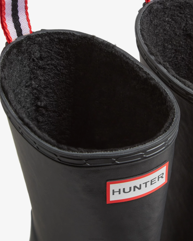 Hunter играјте веганске изоловане кишне чизме средње висине BLT0514 црн