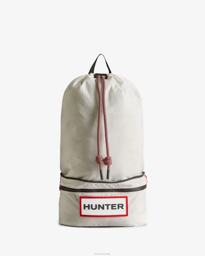 Hunter двосмерни путни рипстоп рециклирани најлонски ранац BLT0407 бела/црвена кутија лого