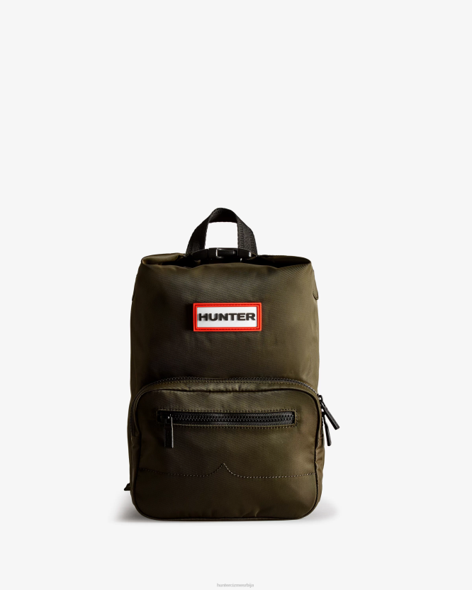 Hunter мини најлонски пионирски ранац са горњим клиповима BLT0424 тамна маслина