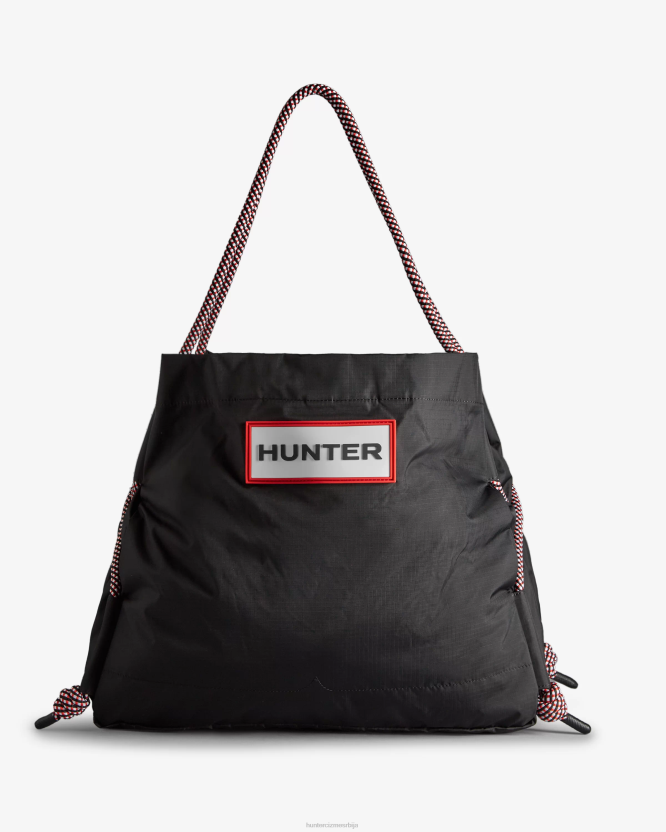 Hunter путна рипстоп рециклирана најлонска торба за плажу BLT0379 црно/црвена кутија лого