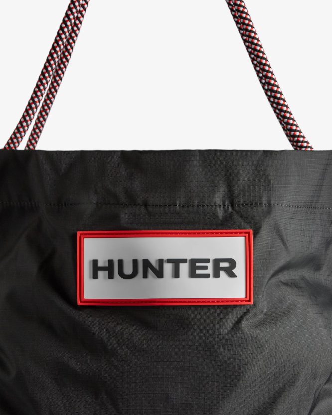 Hunter путна рипстоп рециклирана најлонска торба за плажу BLT0379 црно/црвена кутија лого